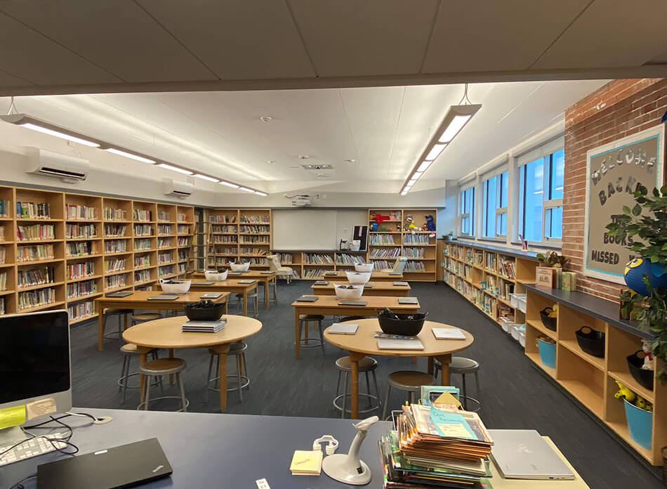 butler elementary library interior - architectural services firm longview wa designs schools